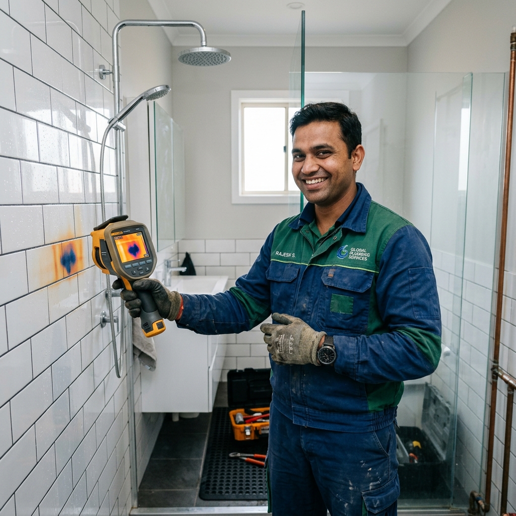 Water Leakage Repair Delhi - thermal imaging leak detection camera inspects wall